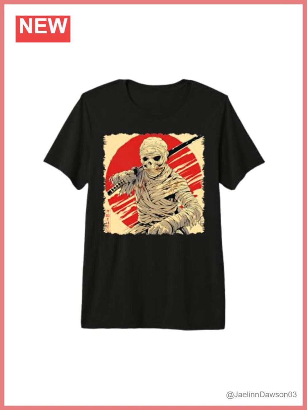Mummy Halloween Japanese Ukiyo-e Samurai Tri-Blend T-Shirt